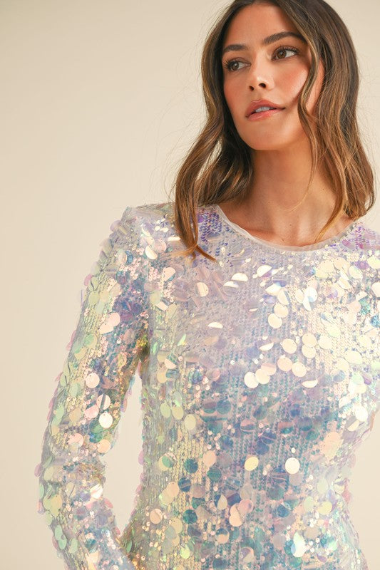 Adella Sequin Midi Dress