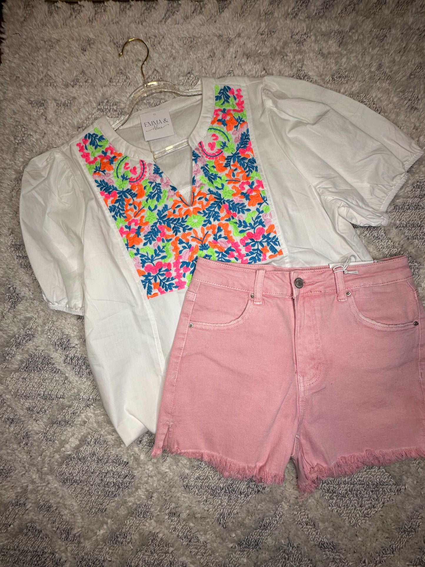 Joplin Acid Washed Shorts- PINK
