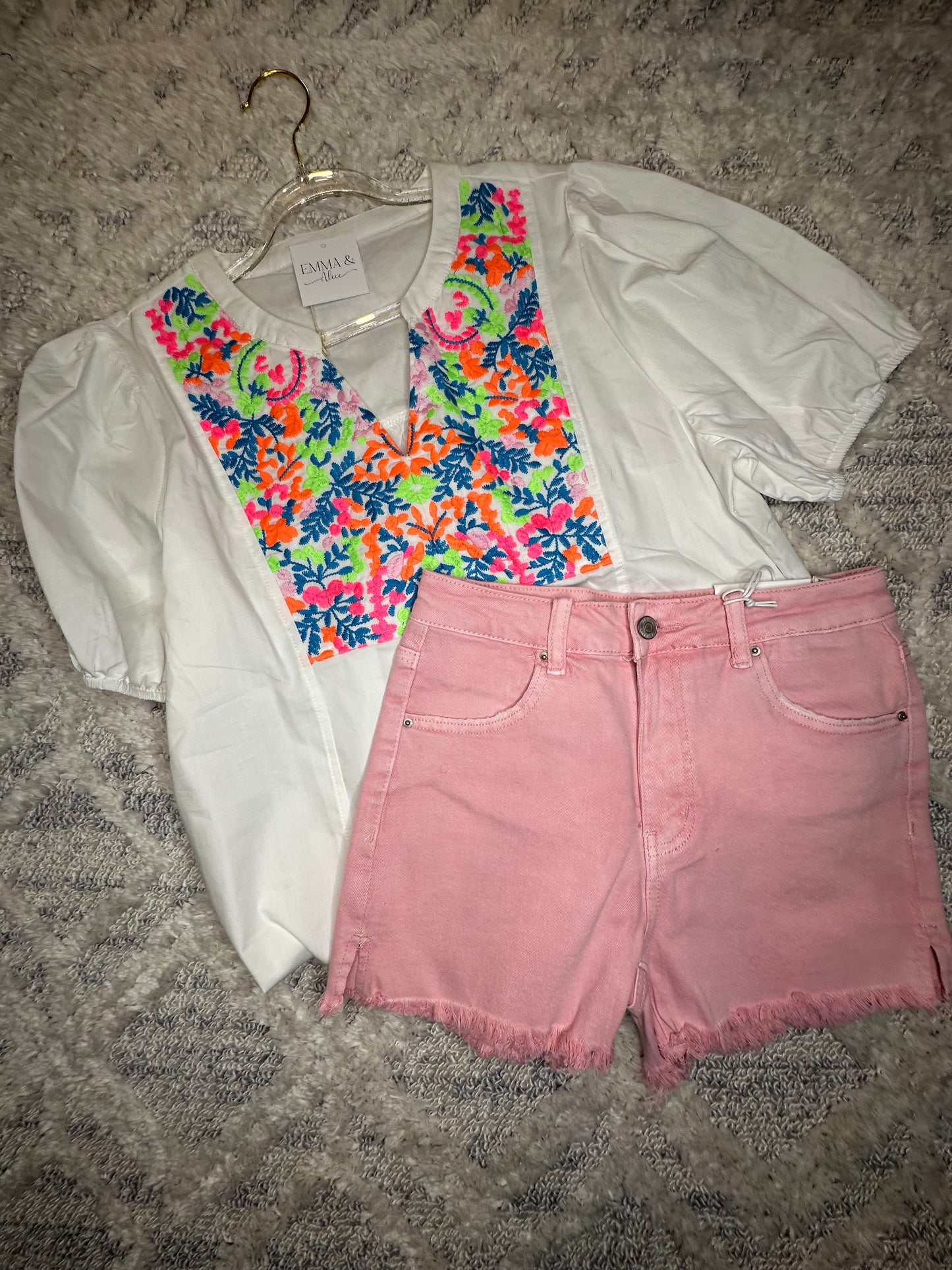 Joplin Acid Washed Shorts- PINK