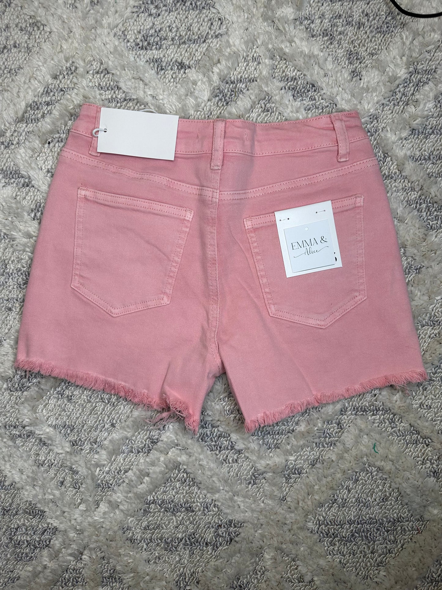 Joplin Acid Washed Shorts- PINK