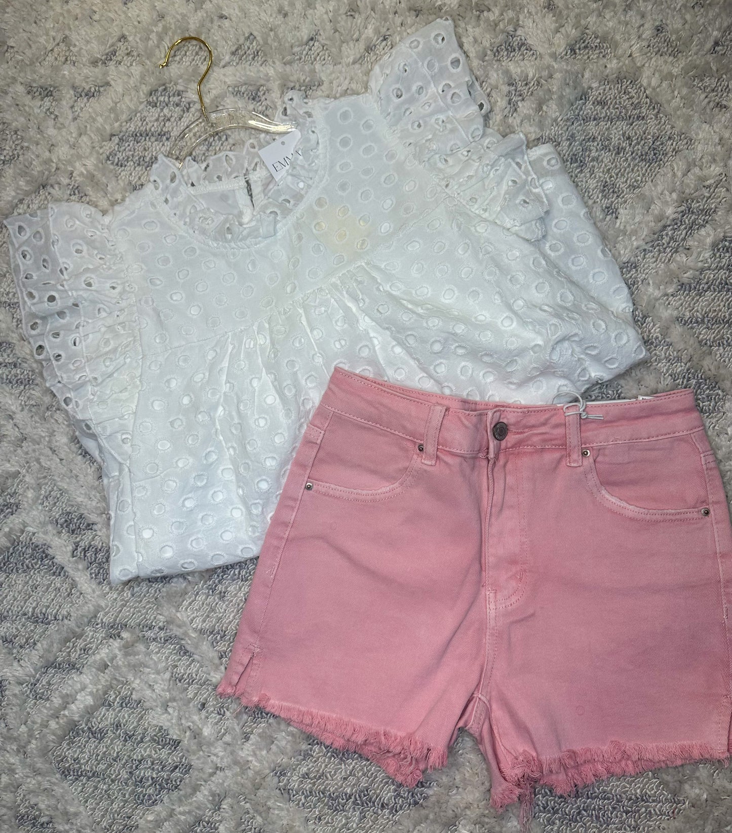 Joplin Acid Washed Shorts- PINK