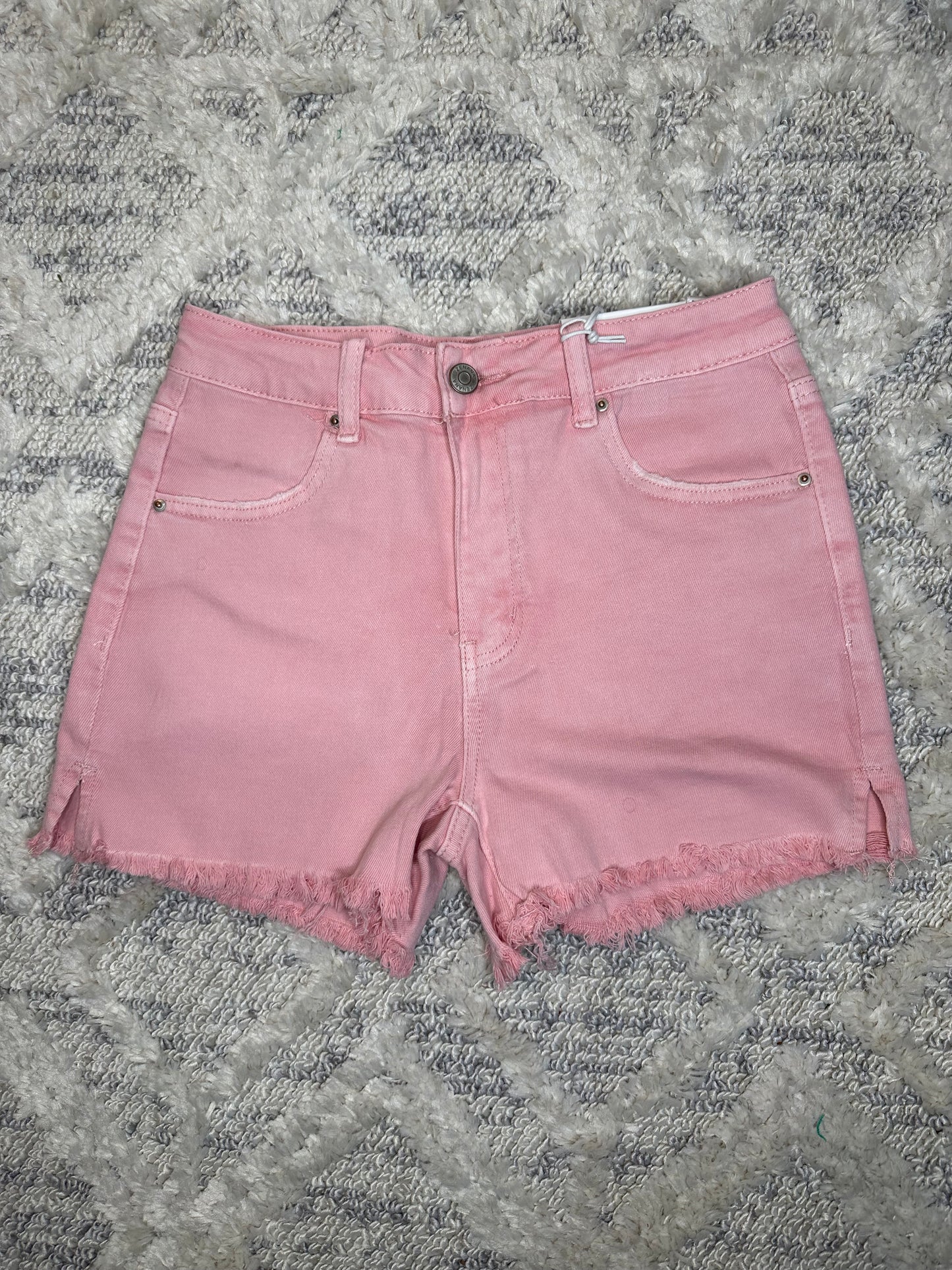 Joplin Acid Washed Shorts- PINK