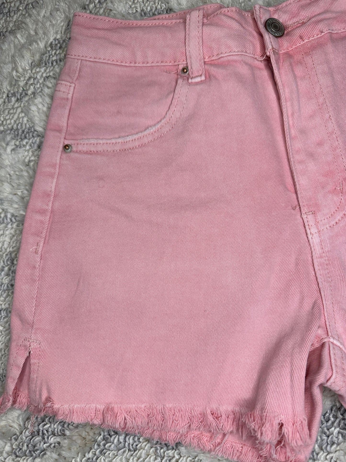 Joplin Acid Washed Shorts- PINK