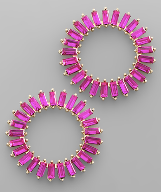 Pink Sunburst Earrings