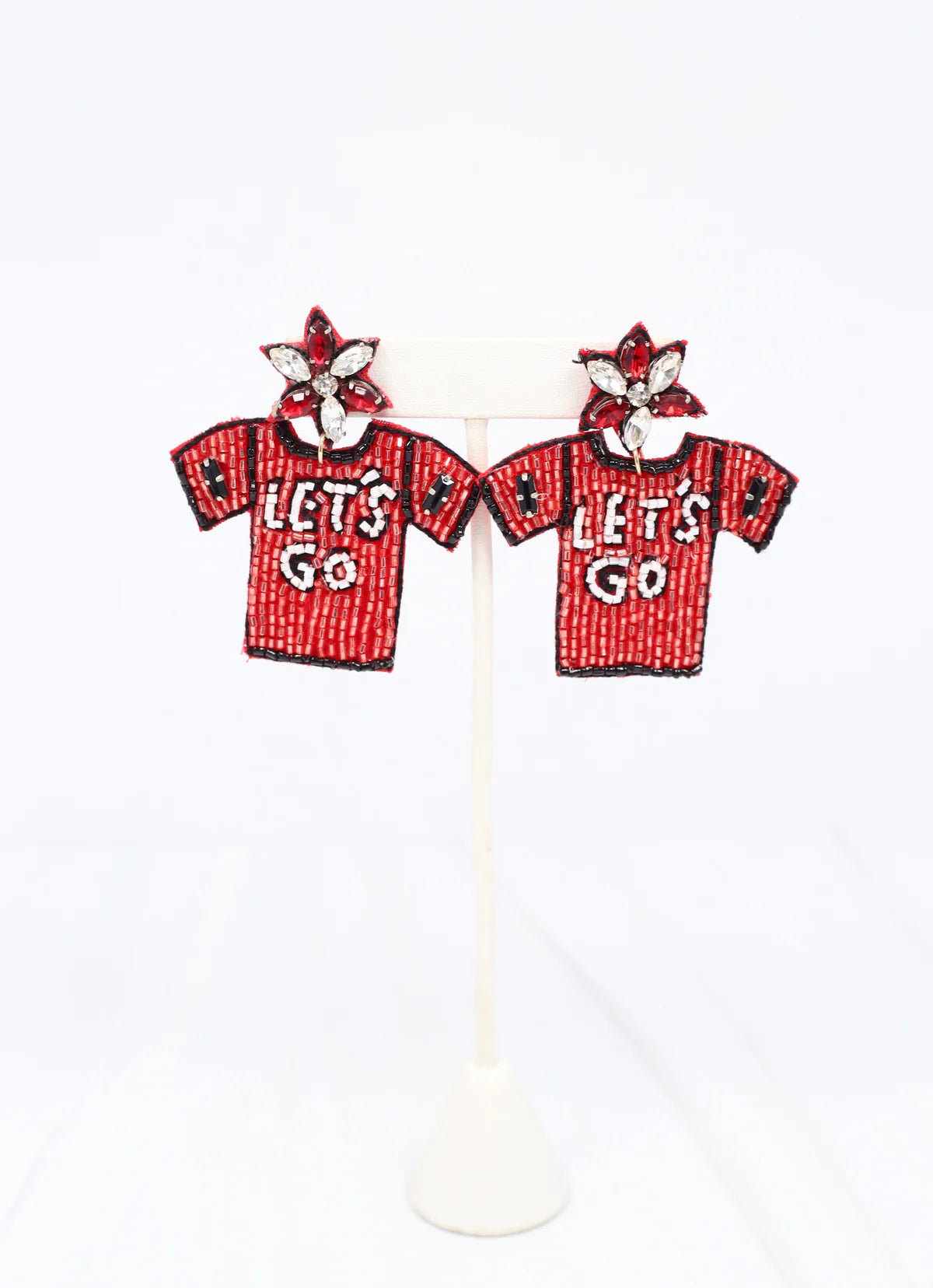 Red and Black Jersey Earrings