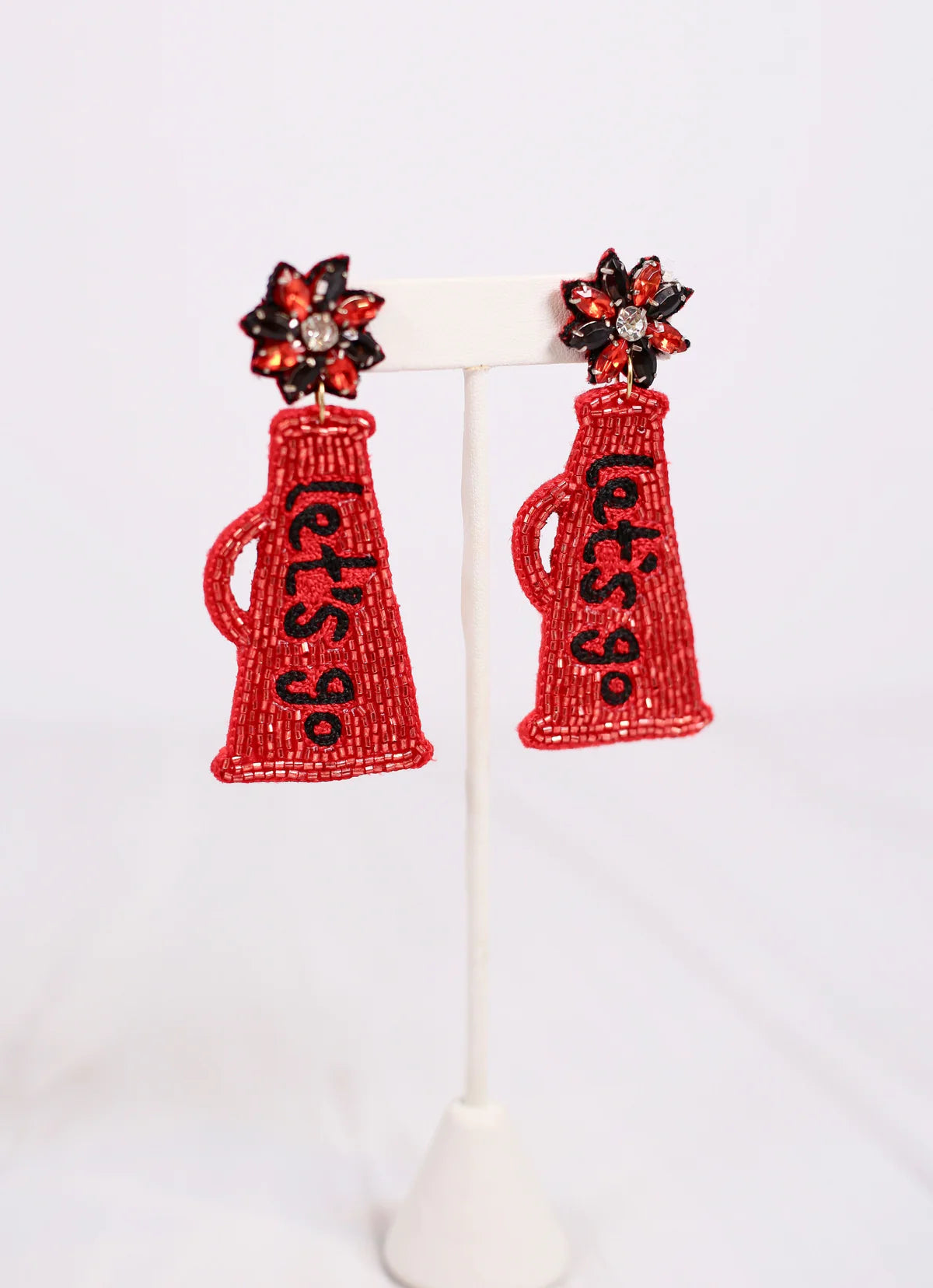 Red and Black Megaphone Earrings