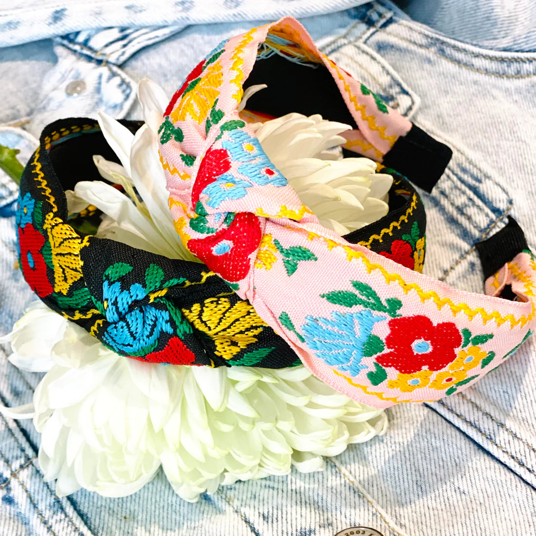 Embroidered Floral Headband