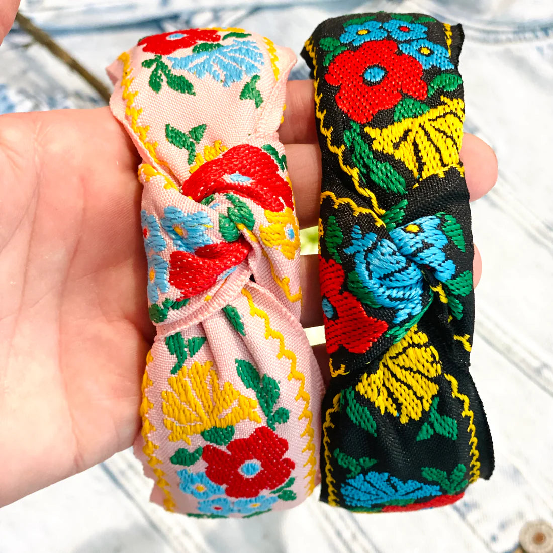 Embroidered Floral Headband