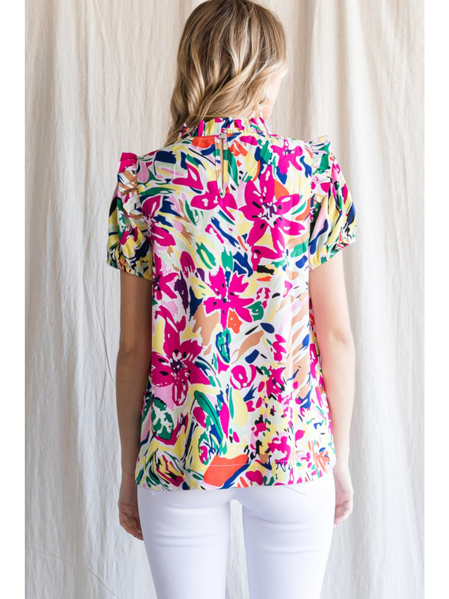 Hannah Ruffle Sleeve Top