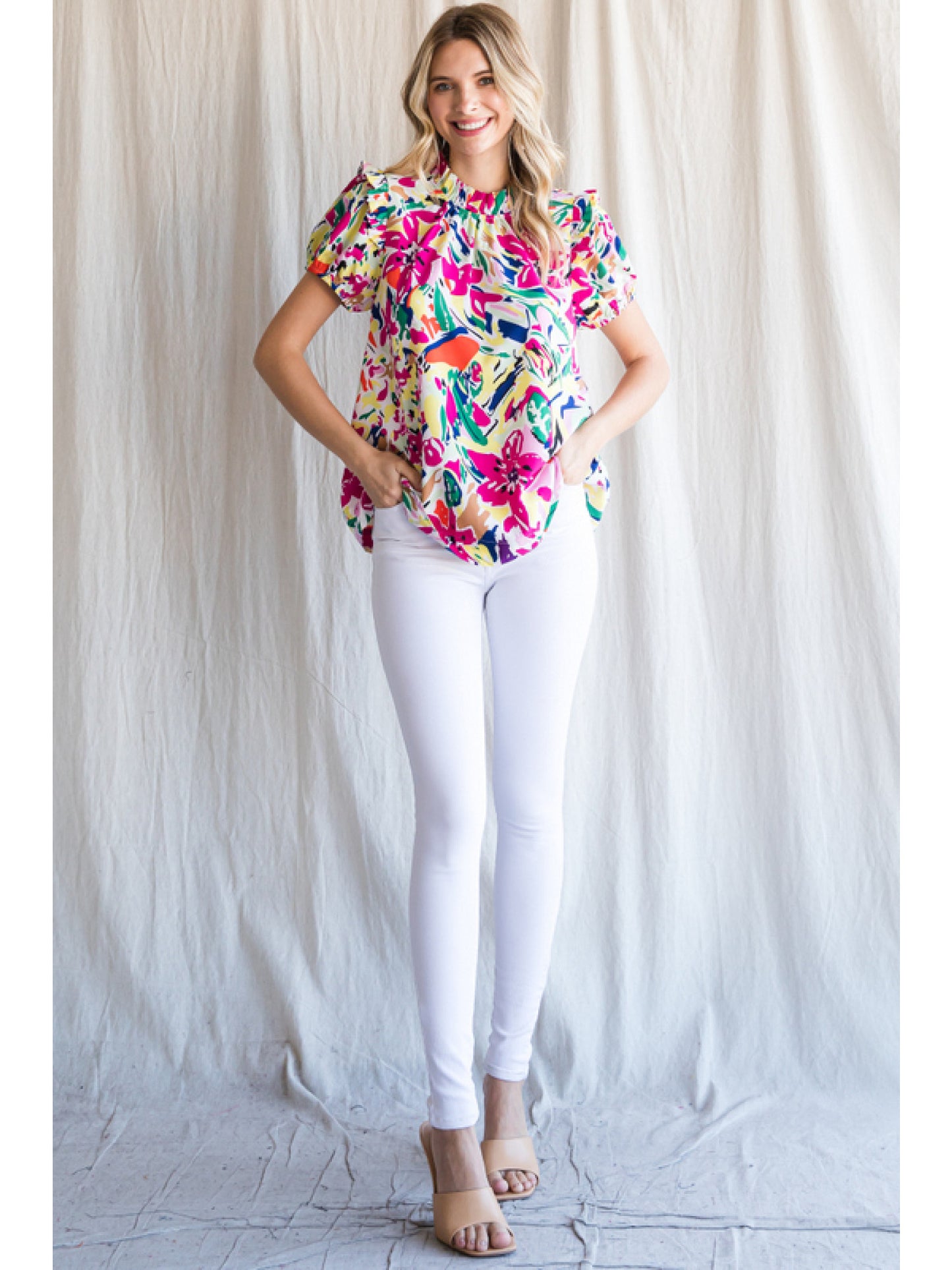Hannah Ruffle Sleeve Top