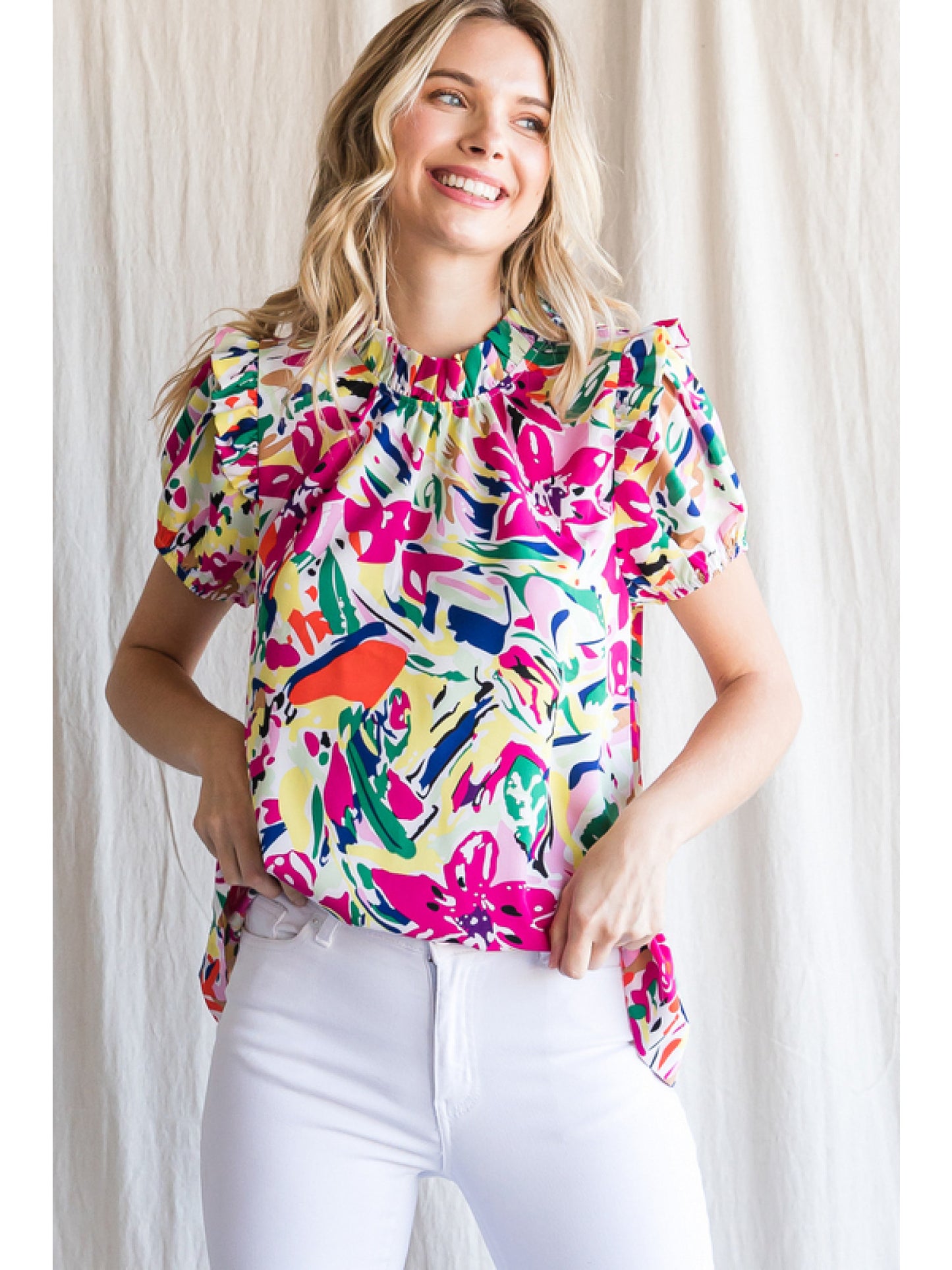 Hannah Ruffle Sleeve Top