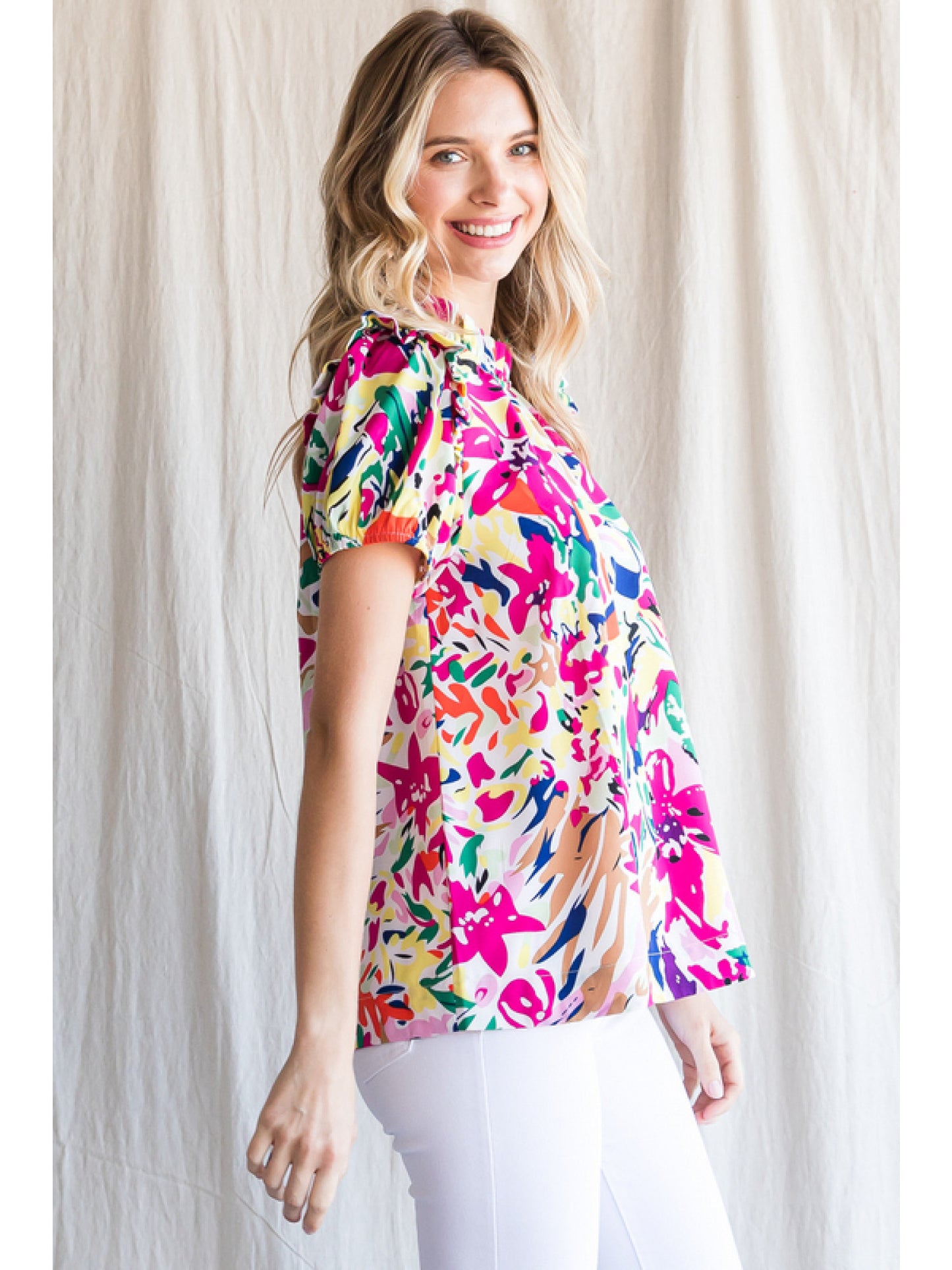 Hannah Ruffle Sleeve Top
