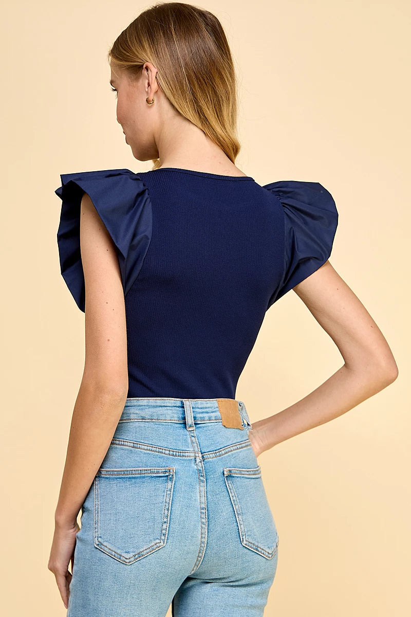 Cece Navy Top