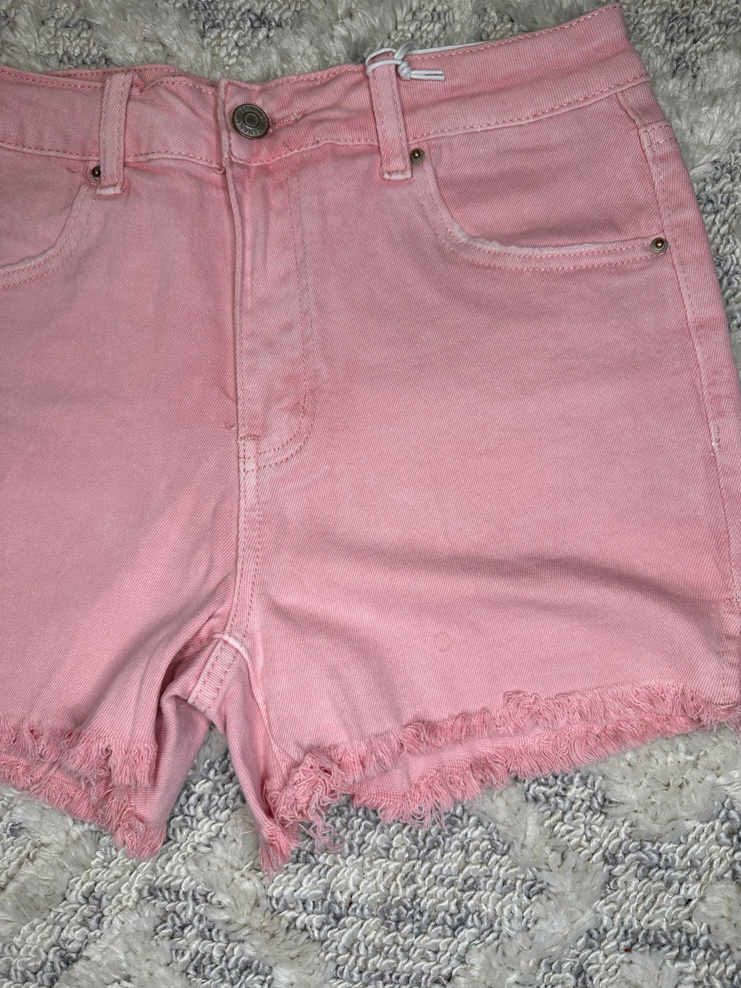 Joplin Acid Washed Shorts- PINK