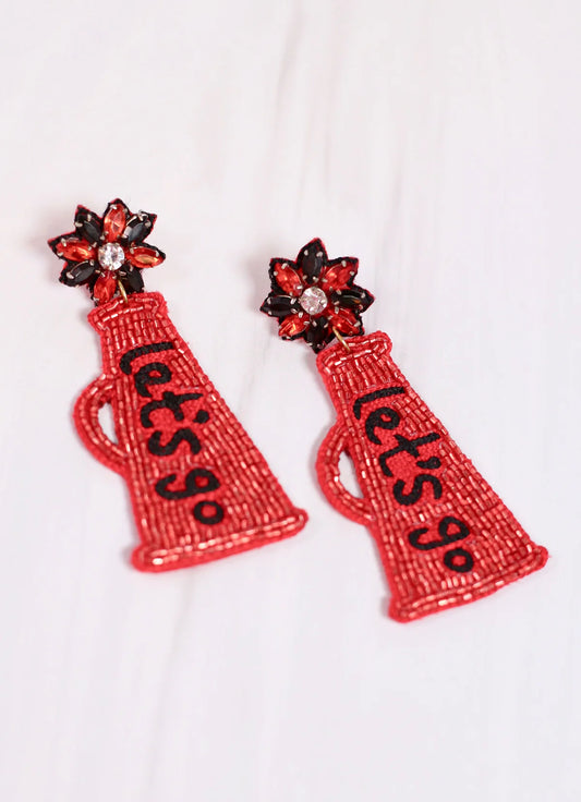 Red and Black Megaphone Earrings