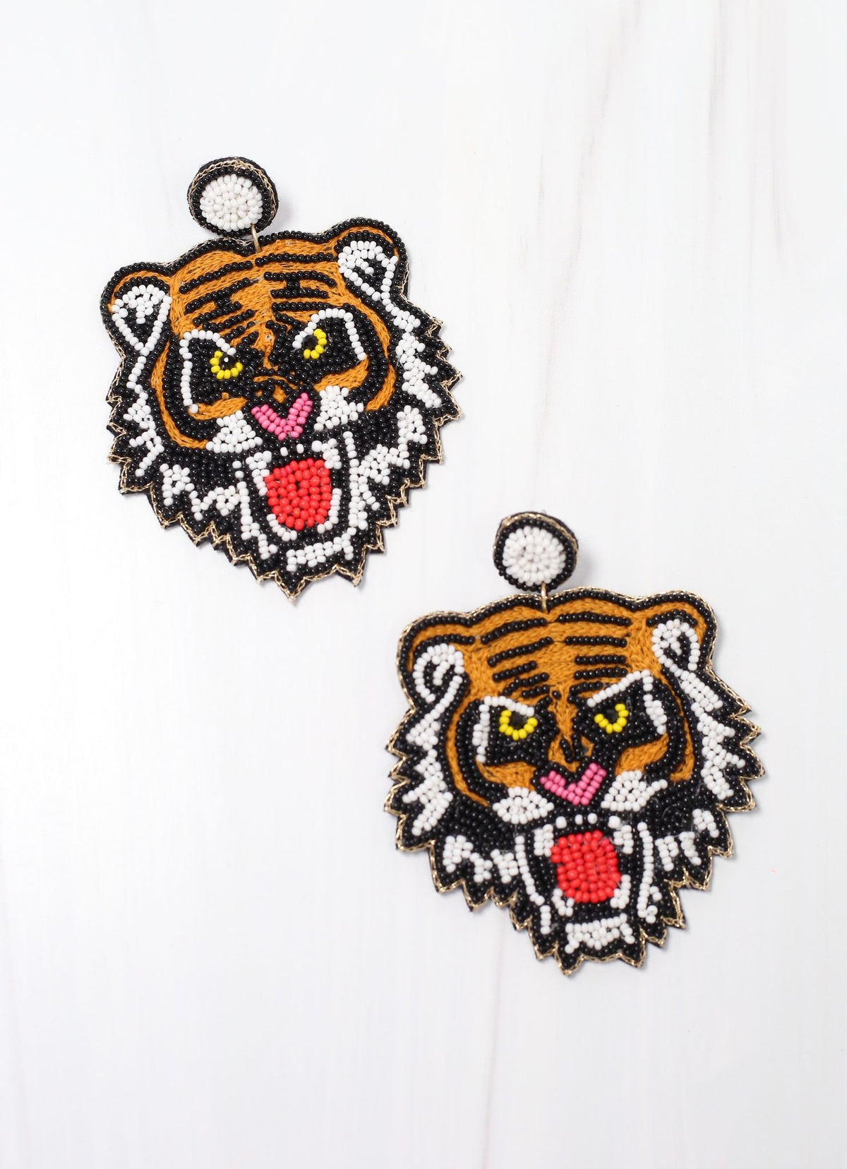 Go Tigers! Beaded Earrings